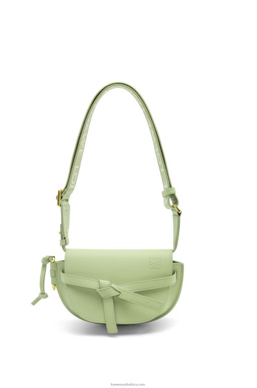 Loewe Women Mini Gate Dual bag in soft calfskin and jacquard 206XF232 Light Pale Green - Image 5