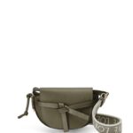 Loewe Women Mini Gate Dual bag in soft calfskin and jacquard 206XF239 Autumn Green