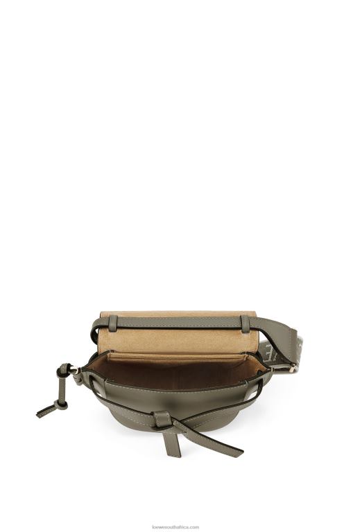 Loewe Women Mini Gate Dual bag in soft calfskin and jacquard 206XF239 Autumn Green - Image 6