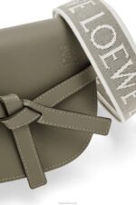 Loewe Women Mini Gate Dual bag in soft calfskin and jacquard 206XF239 Autumn Green - Image 7