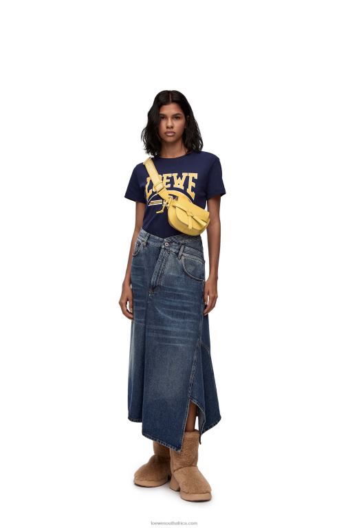 Loewe Women Mini Gate Dual bag in soft calfskin and jacquard 206XF262 Dark Yellow - Image 2