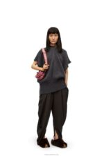 Loewe Women Mini Gate Dual bag in soft calfskin and jacquard 206XF265 Plumrose - Image 2