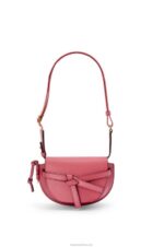 Loewe Women Mini Gate Dual bag in soft calfskin and jacquard 206XF265 Plumrose - Image 7
