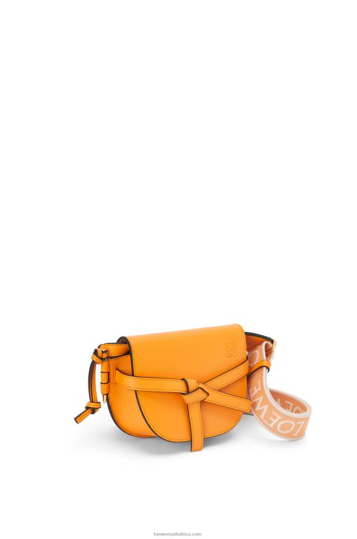 Loewe Women Mini Gate Dual bag in soft calfskin and jacquard 206XF275 Mandarin - Image 2