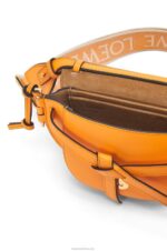 Loewe Women Mini Gate Dual bag in soft calfskin and jacquard 206XF275 Mandarin - Image 5
