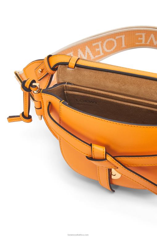 Loewe Women Mini Gate Dual bag in soft calfskin and jacquard 206XF275 Mandarin - Image 5