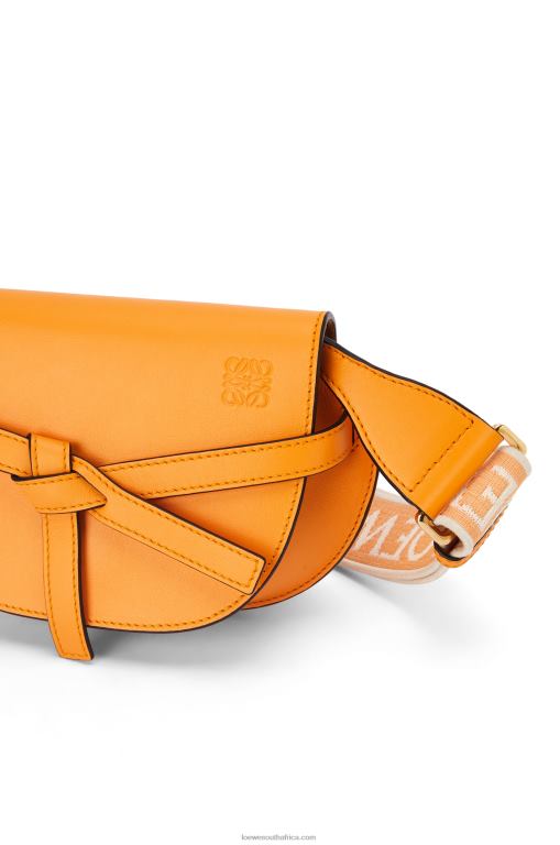 Loewe Women Mini Gate Dual bag in soft calfskin and jacquard 206XF275 Mandarin - Image 6