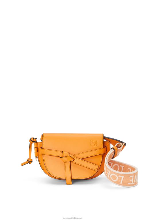 Loewe Women Mini Gate Dual bag in soft calfskin and jacquard 206XF275 Mandarin - Image 1