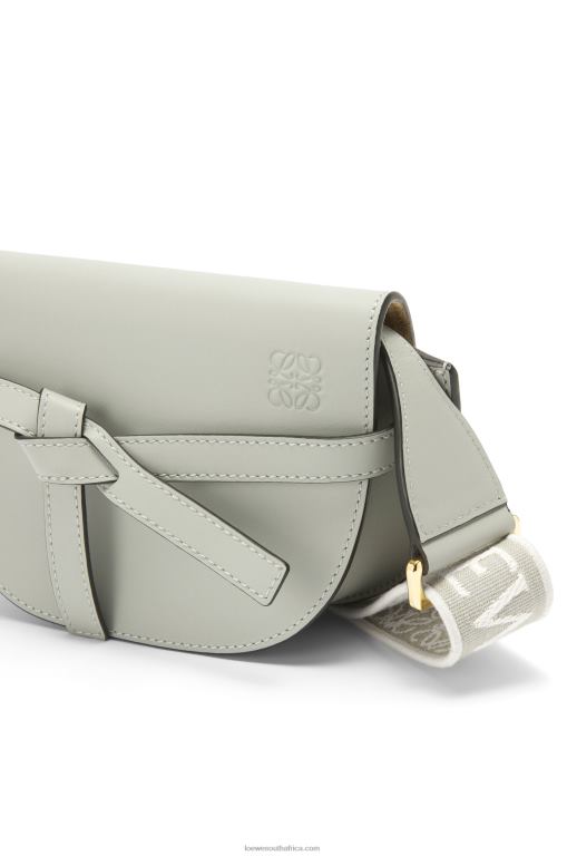 Loewe Women Mini Gate Dual bag in soft calfskin and jacquard 206XF276 Ash Grey - Image 8