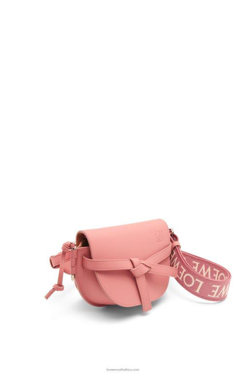 Loewe Women Mini Gate Dual bag in soft calfskin and jacquard 206XF554 Peach Bloom - Image 2