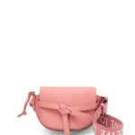Loewe Women Mini Gate Dual bag in soft calfskin and jacquard 206XF554 Peach Bloom