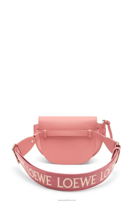 Loewe Women Mini Gate Dual bag in soft calfskin and jacquard 206XF554 Peach Bloom - Image 3