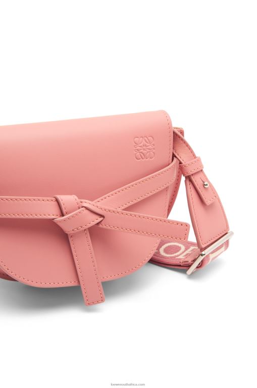 Loewe Women Mini Gate Dual bag in soft calfskin and jacquard 206XF554 Peach Bloom - Image 7