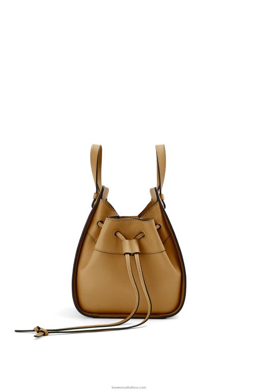 Loewe Women Mini Hammock drawstring in classic calfskin 206XF243 Ochre Green - Image 3