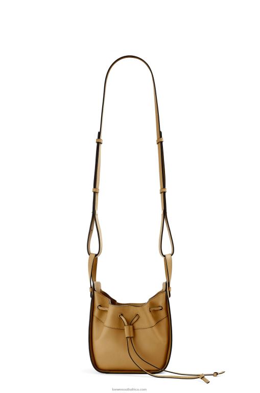 Loewe Women Mini Hammock drawstring in classic calfskin 206XF243 Ochre Green - Image 5