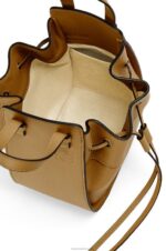 Loewe Women Mini Hammock drawstring in classic calfskin 206XF243 Ochre Green - Image 6