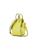 Loewe Women Mini Hammock drawstring in classic calfskin 206XF297 Lime Yellow