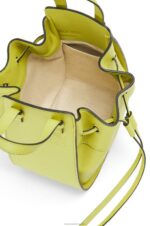 Loewe Women Mini Hammock drawstring in classic calfskin 206XF297 Lime Yellow - Image 6