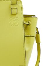 Loewe Women Mini Hammock drawstring in classic calfskin 206XF297 Lime Yellow - Image 7
