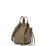 Loewe Women Mini Hammock drawstring in soft grained calfskin 206XF241 Laurel Green