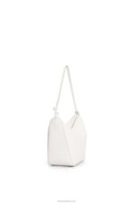 Loewe Women Mini Hammock Hobo bag in classic calfskin 206XF324 Soft White - Image 3