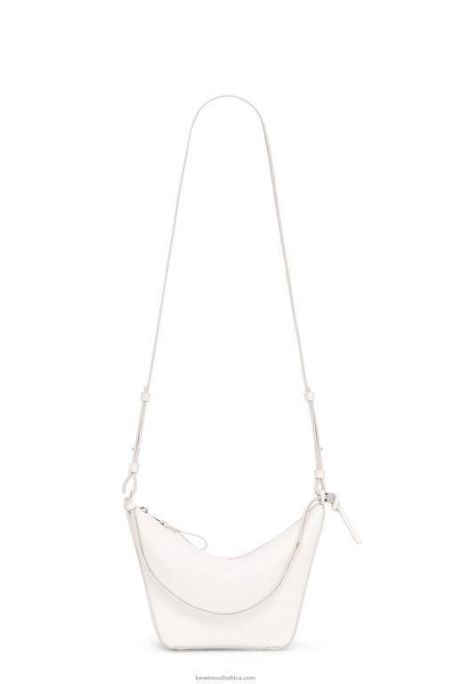 Loewe Women Mini Hammock Hobo bag in classic calfskin 206XF324 Soft White - Image 6