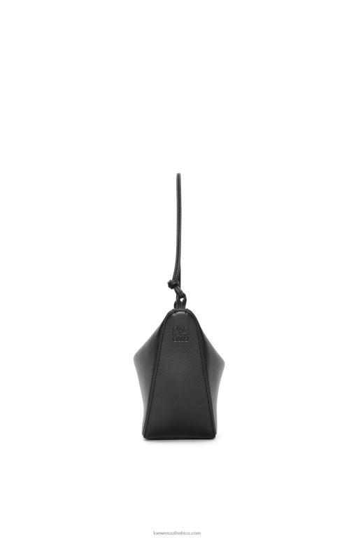 Loewe Women Mini Hammock Hobo bag in classic calfskin 206XF329 Black - Image 9