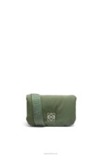 Loewe Women Mini Puffer Goya bag in nylon 206XF430 Vintage Khaki