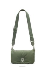 Loewe Women Mini Puffer Goya bag in nylon 206XF430 Vintage Khaki - Image 5