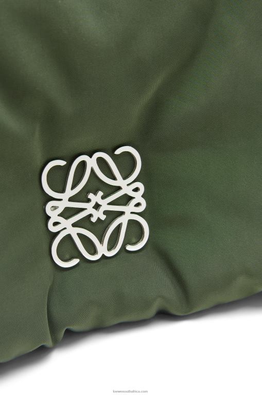 Loewe Women Mini Puffer Goya bag in nylon 206XF430 Vintage Khaki - Image 7