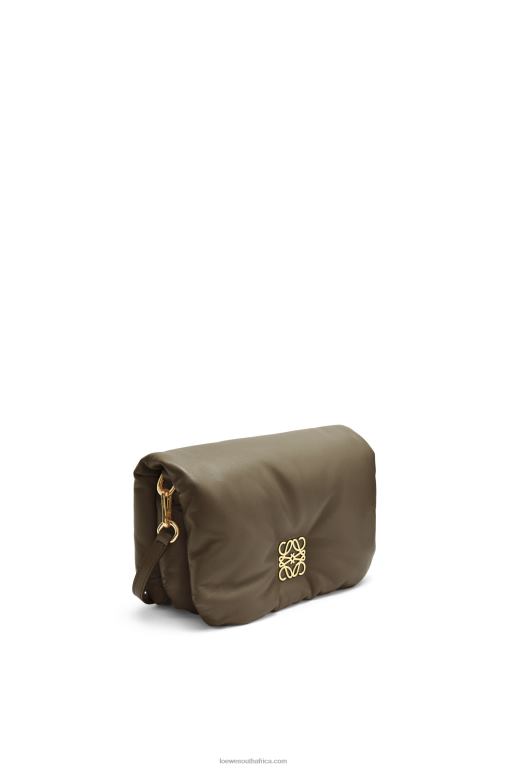 Loewe Women Mini Puffer Goya bag in shiny nappa lambskin 206XF246 Dark Khaki Green - Image 2