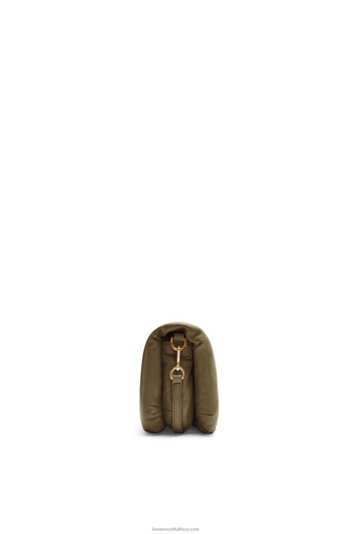 Loewe Women Mini Puffer Goya bag in shiny nappa lambskin 206XF246 Dark Khaki Green - Image 3