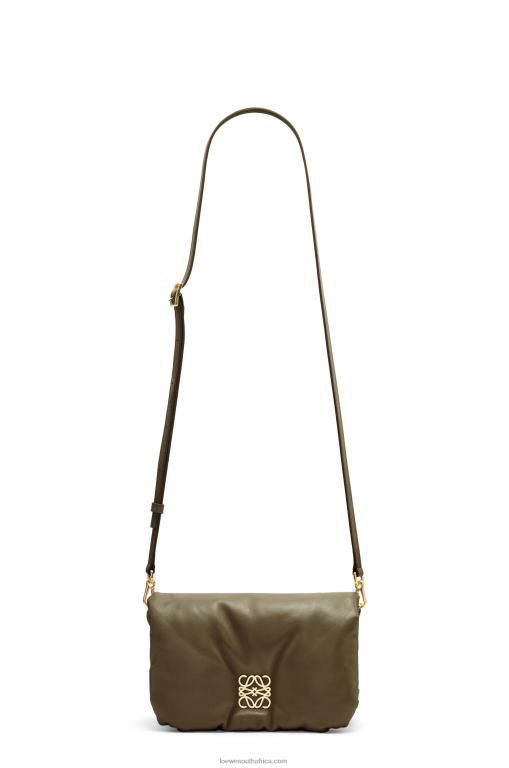 Loewe Women Mini Puffer Goya bag in shiny nappa lambskin 206XF246 Dark Khaki Green - Image 5