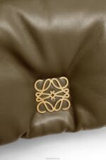 Loewe Women Mini Puffer Goya bag in shiny nappa lambskin 206XF246 Dark Khaki Green - Image 7