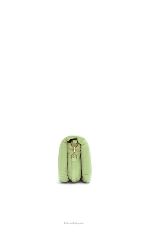 Loewe Women Mini Puffer Goya bag in shiny nappa lambskin 206XF247 Light Pale Green - Image 3