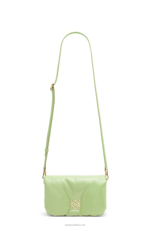 Loewe Women Mini Puffer Goya bag in shiny nappa lambskin 206XF247 Light Pale Green - Image 5