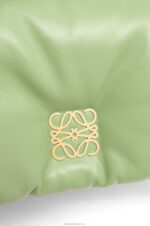 Loewe Women Mini Puffer Goya bag in shiny nappa lambskin 206XF247 Light Pale Green - Image 7