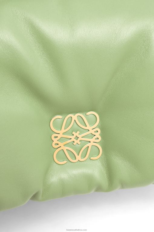 Loewe Women Mini Puffer Goya bag in shiny nappa lambskin 206XF247 Light Pale Green - Image 7