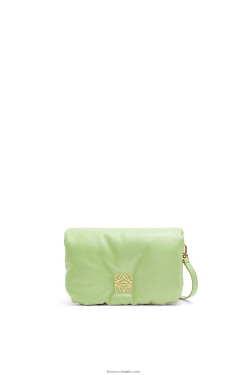 Loewe Women Mini Puffer Goya bag in shiny nappa lambskin 206XF247 Light Pale Green - Image 1