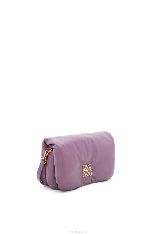 Loewe Women Mini Puffer Goya bag in shiny nappa lambskin 206XF322 Lavander - Image 3