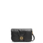 Loewe Women Mini Puffer Goya bag in shiny nappa lambskin 206XF413 Black