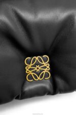 Loewe Women Mini Puffer Goya bag in shiny nappa lambskin 206XF413 Black - Image 9