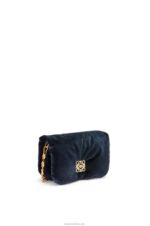 Loewe Women Mini Puffer Goya bag in velvet 206XF250 Dark Blue - Image 2