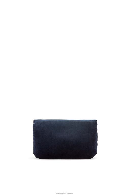 Loewe Women Mini Puffer Goya bag in velvet 206XF250 Dark Blue - Image 4