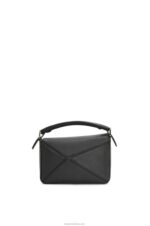 Loewe Women Mini Puzzle bag in classic calfskin 206XF200 Black - Image 6