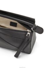 Loewe Women Mini Puzzle bag in classic calfskin 206XF200 Black - Image 8