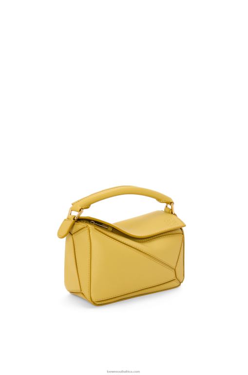 Loewe Women Mini Puzzle bag in classic calfskin 206XF201 Bright Ochre - Image 4