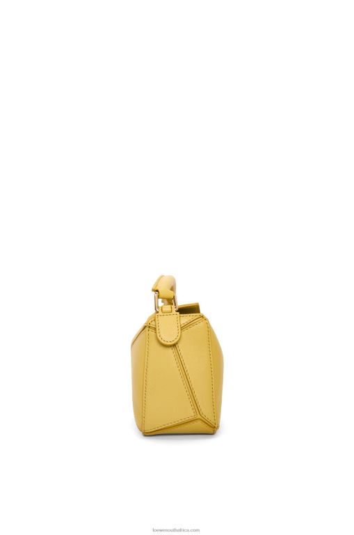 Loewe Women Mini Puzzle bag in classic calfskin 206XF201 Bright Ochre - Image 5