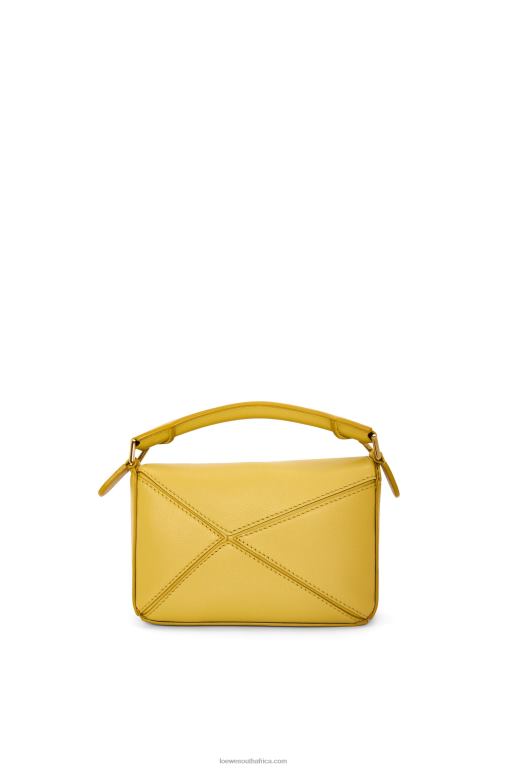 Loewe Women Mini Puzzle bag in classic calfskin 206XF201 Bright Ochre - Image 6