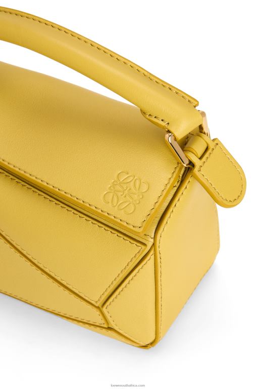 Loewe Women Mini Puzzle bag in classic calfskin 206XF201 Bright Ochre - Image 9